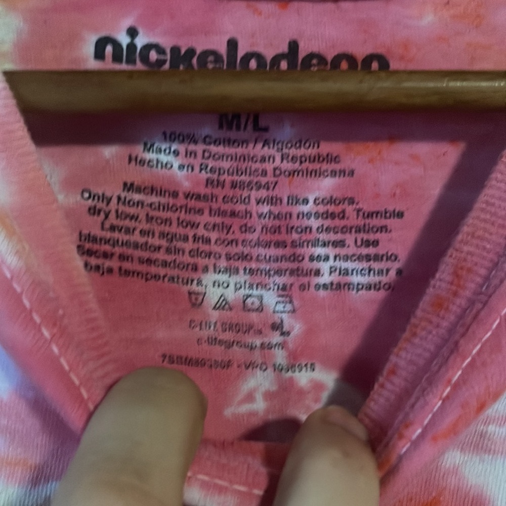 Y2K SpongeBob Nickelodeon Tie-Dye Cropped T-shirt / Size Medium/Large - Picture 3 of 4